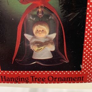 crystal bell angel ornament 80’s